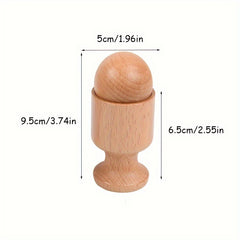 Wooden Egg Cup Ball Cube Tripletsy Toy Early Education Practice
