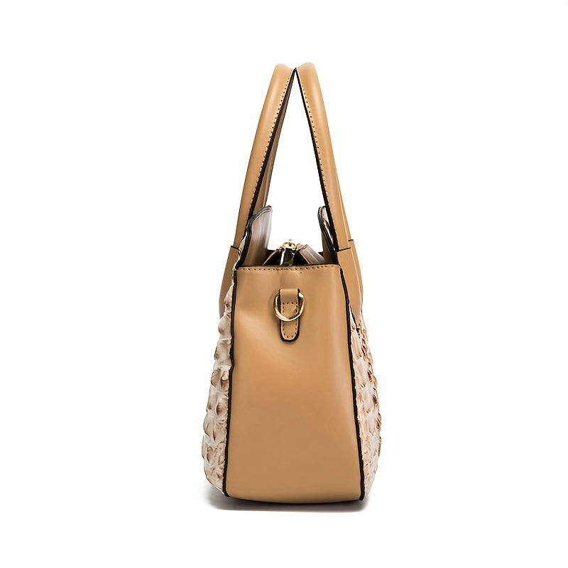 Crocodile Embossed Handbag Tote Bag Combo Set