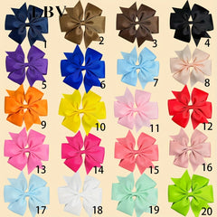 20pcs Pinwheel Bow Hair Clip for Girls