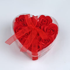 9pcs Romantic Red Artificial Rose Bouquet Wedding Favor Valentine's Day