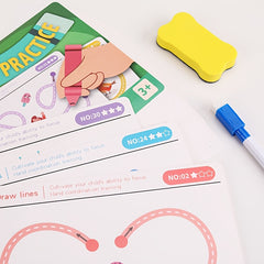 16pcs Stroke Control Practice Cards Dot to Dot Drawing & Tracing Games