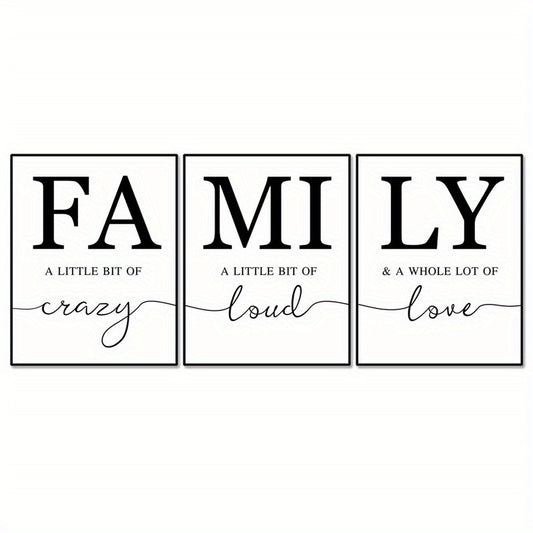 3pcs Family Quotes Wall Art Prints Unframed Home Decoration