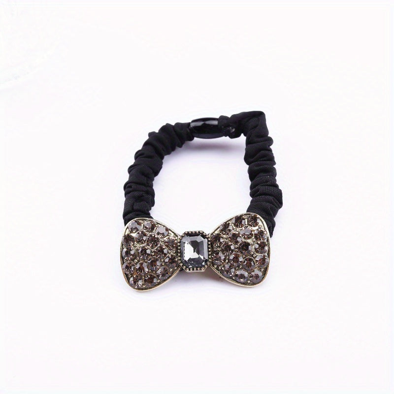 Rhinestone Hair Tie Elastic Hair Bands Ponytail Holder