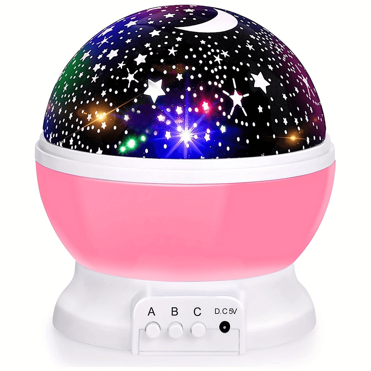 Kids Star Projector Night Light w/ Adjustable Colors & Timer Baby Moon Star Lamp