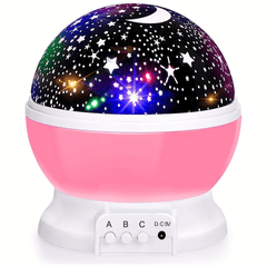 Kids Star Projector Night Light w/ Adjustable Colors & Timer Baby Moon Star Lamp