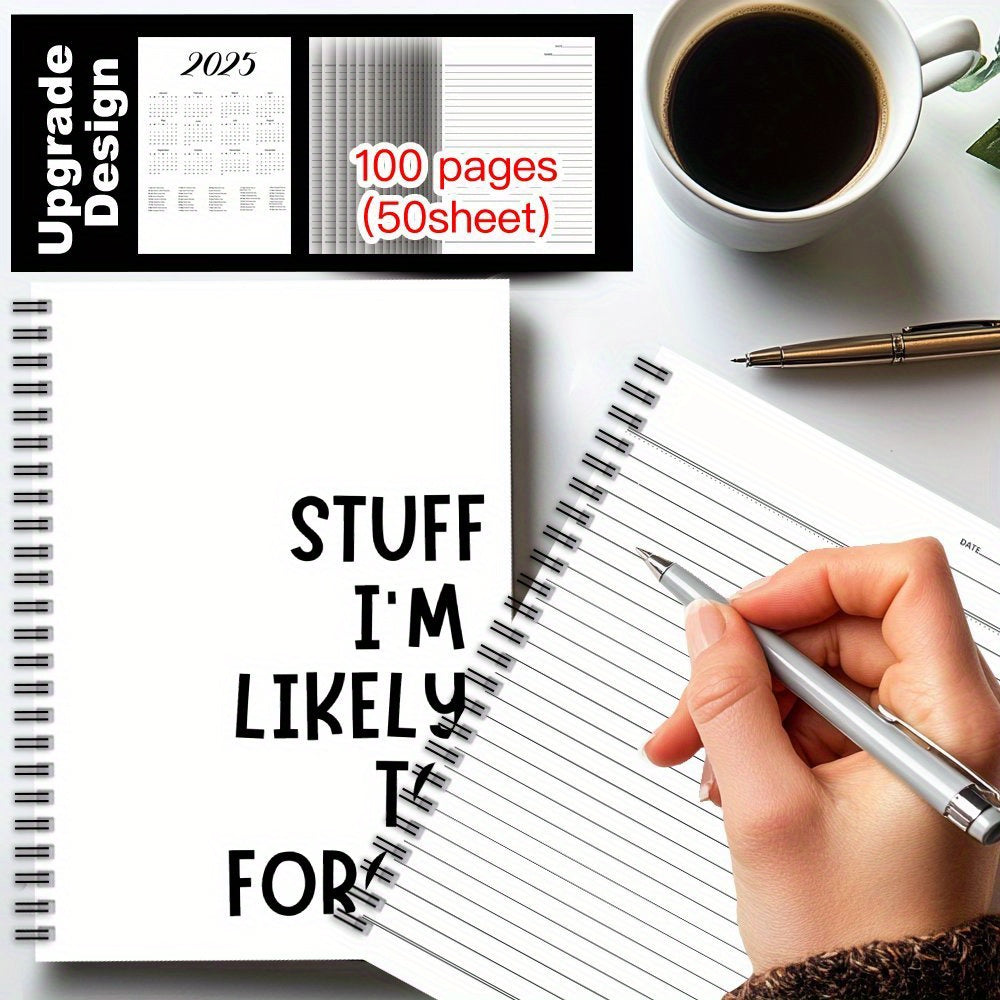 1pc Stuff I'm Likely to Forget Spiral Notebook Journal 100 Pages