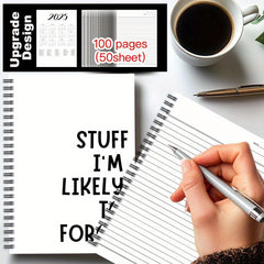 1pc Stuff I'm Likely to Forget Spiral Notebook Journal 100 Pages