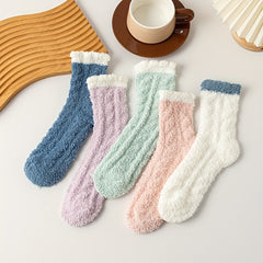 5 Pairs Cozy Mid Tube Socks Women's Stockings