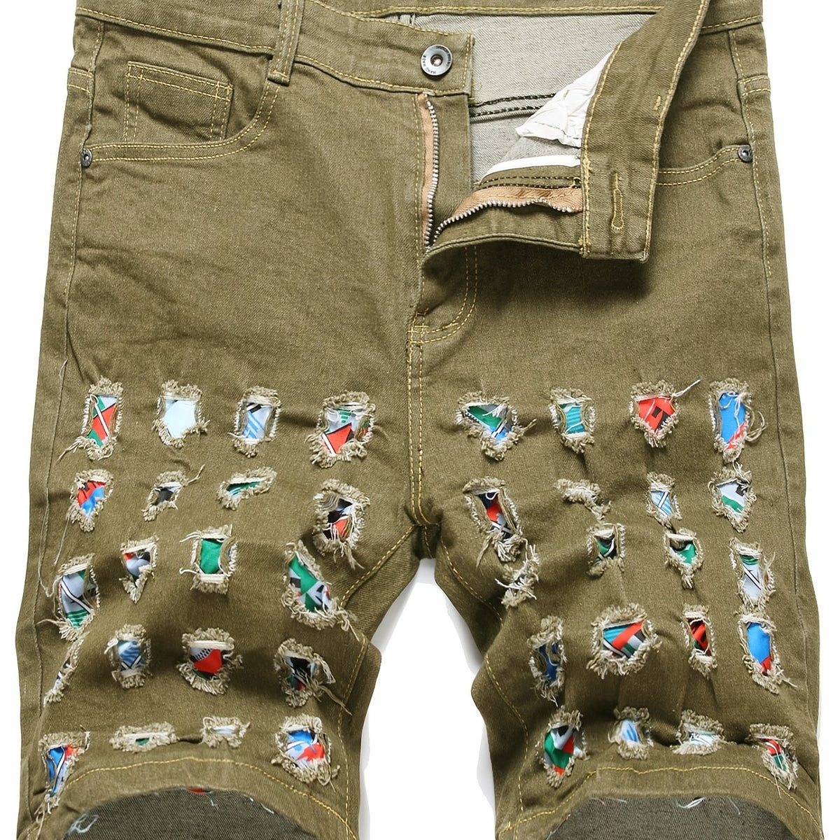 Men's Street Style Patchwork Denim Shorts for Summer
