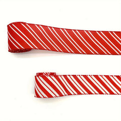 1pc 4 57 Meter Red Stripe Christmas Candy Stripes Wired Ribbons