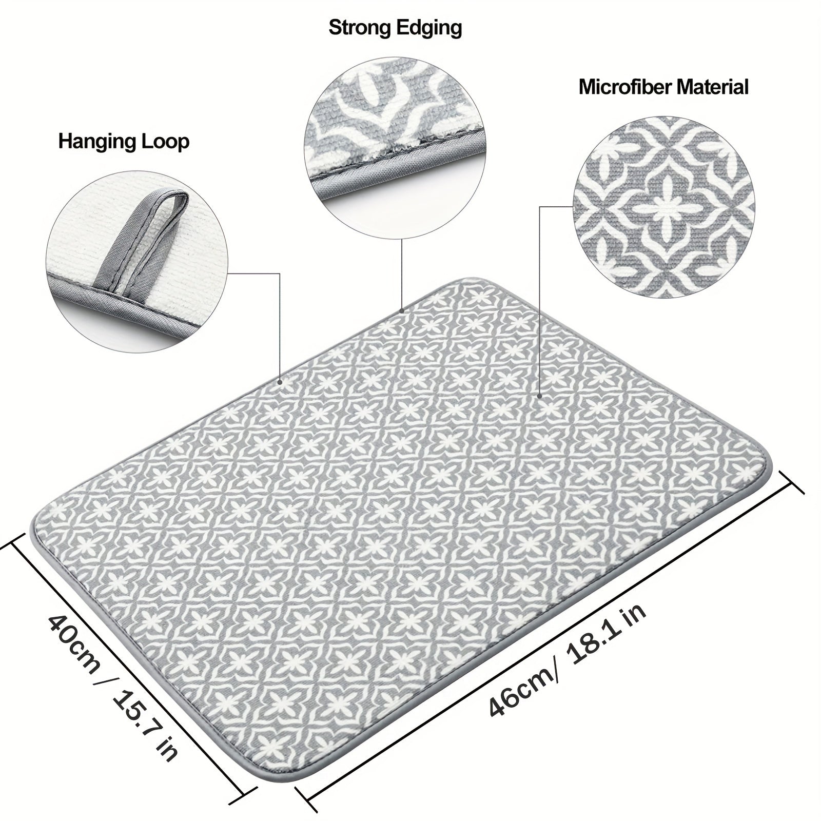 Stylish Microfiber Dish Drying Mat