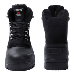 Men's Warm Waterproof Snow Boots Fluffy Lining Non Slip Winter Shoes
