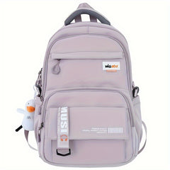 Large Capacity Casual Backpack Fashionable Backpack Solid School Bag