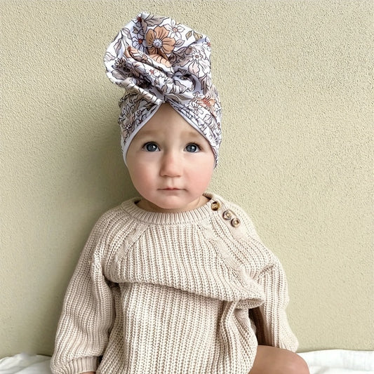 Infant Indian Cap with Large Flower Print