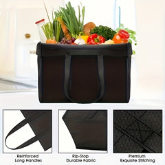 Non-woven Reusable Storage Bag Large Foldable Tote with Long Handle