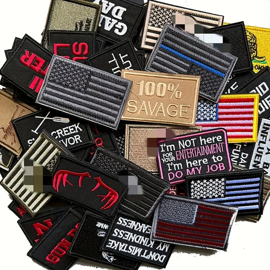 20pcs Random Hook Loop Patch Morale Patch For Backpack Clothing Jacket