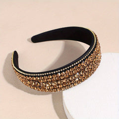 Baroque Rhinestone Headband Wide Head Hoop Glitter Headdress