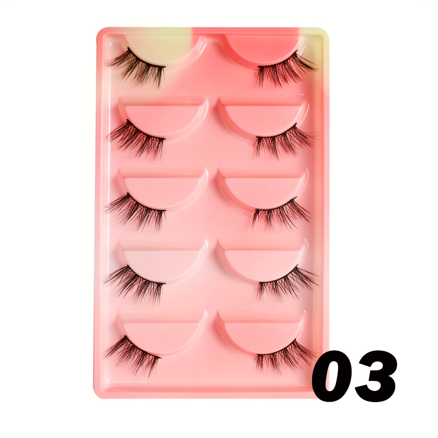 5 Pairs Half Lashes Natural Thick False Eyelashes Mink Fluffy Lash Extension
