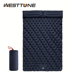 Double Inflatable Mattress with Built-In Pump for Camping and Travel