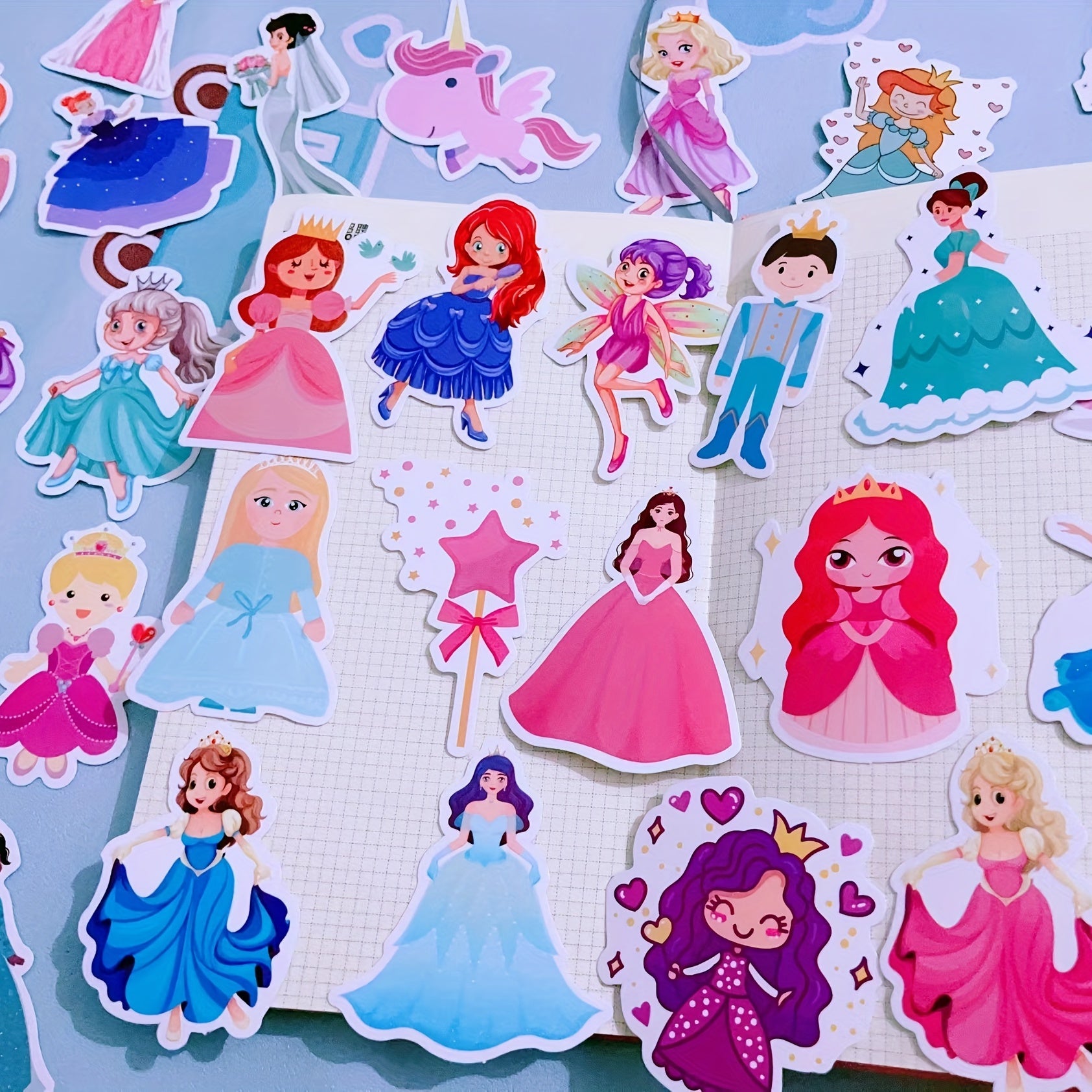 50 Princess Themed Stickers - Perfect for Decorating Desk, Wall, Notebook