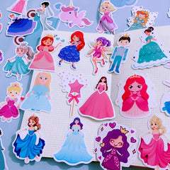 50 Princess Themed Stickers - Perfect for Decorating Desk, Wall, Notebook