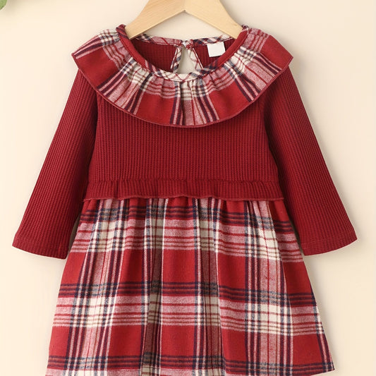 Infant Baby Plaid Waffle Dress