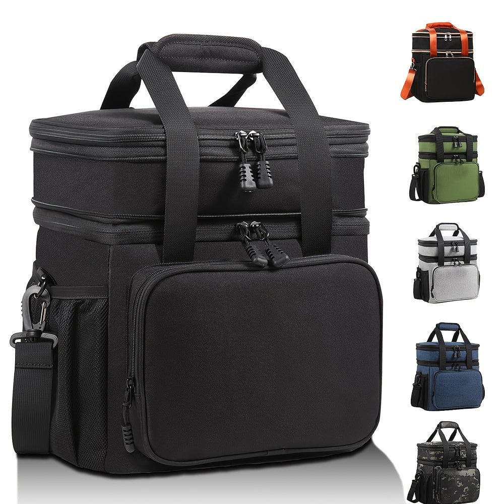 FLXUR Dual Compartment Insulated Lunch Bag Leakproof Cooler Tote