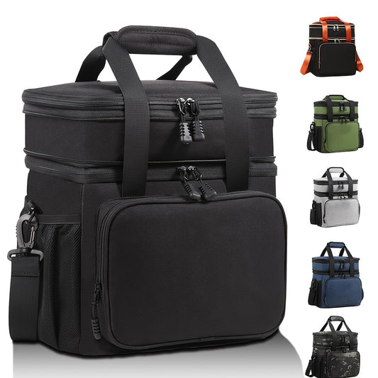 FLXUR Dual Compartment Insulated Lunch Bag Leakproof Cooler Tote