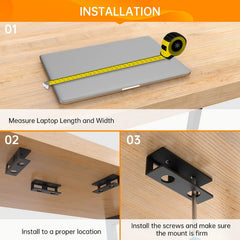Under Desk Laptop Holder Mount with Screw - Under Table Laptop Mount Bracket