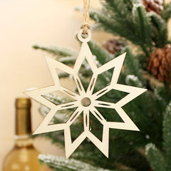 10pcs 4in Christmas Snowflake DIY Wooden Decorations Unfinished Wood Chips
