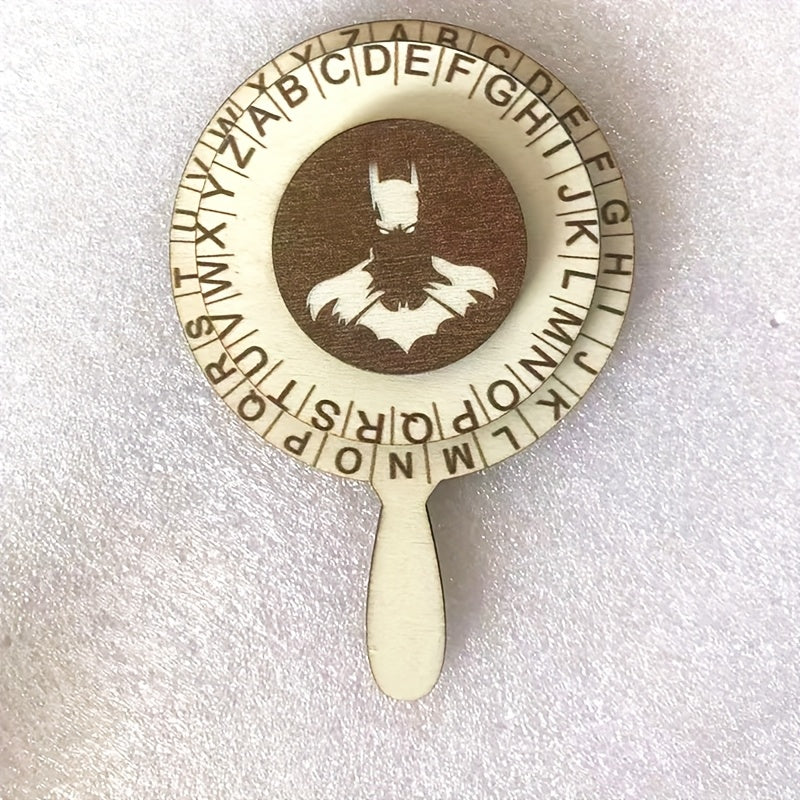 Spy Decoder Wheel Artificial Wood Letter and Number Code Hidden Message Tool
