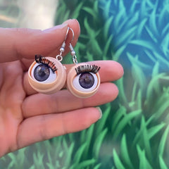 Harajuku Eye Beads Eyelash Earrings