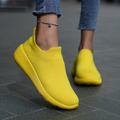 Comfy Mesh Breathable Woven Shoes Lightweight Slip On Casual Sock Shoes Walkin