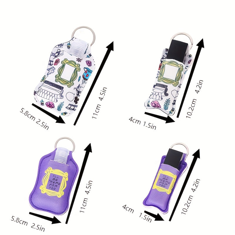 Marble Pattern Lipstick Holder Keychain - Travel Accessory