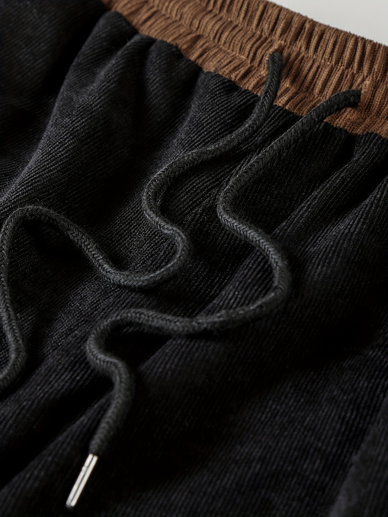  Drawstring Wide Leg Corduroy Trousers
