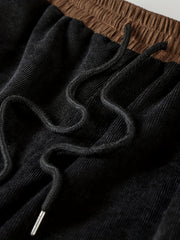  Drawstring Wide Leg Corduroy Trousers