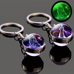 Luminous Constellations Keyring Double Sided Glass Ball Keychain