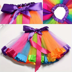 Colorful Rainbow Baby Tutu Skirt for Newborn Photography