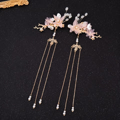 Flower Pearl Hair Clip Headpiece Fringed Pair Clip Daily Accessories