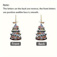 Flat 2D Acrylic Christmas Tree Pendant - Holiday Wishes & Festive Atmosphere