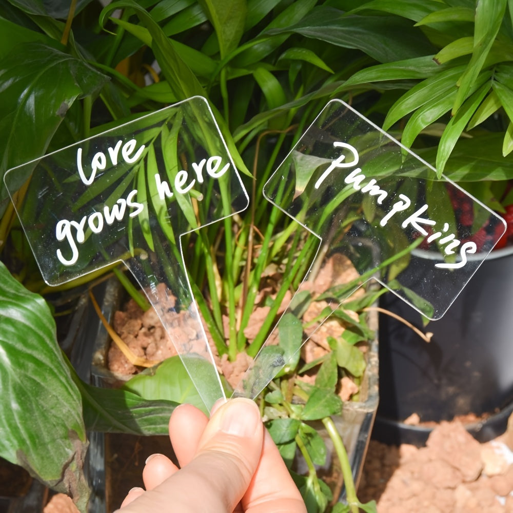 Acrylic Plant Markers Transparent Plant Cards Multifunctional Plant Labels