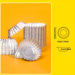 50pcs Disposable Egg Tart Molds Tin Foil Mini Tart Pans Non Stick