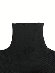  Turtle Neck Split Sleeve Sweater