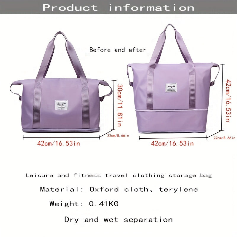 Dry Wet Separation Duffel Bag Portable Travel Gym Bag