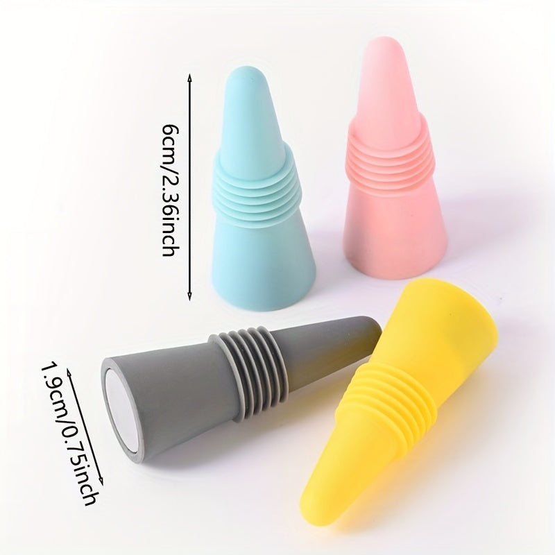 4pcs Silicone Wine Stoppers for Red Wine Champagne Beer DIY Bottle Stoppers