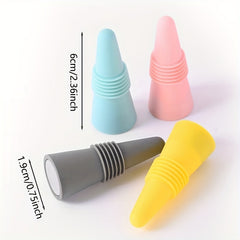 4pcs Silicone Wine Stoppers for Red Wine Champagne Beer DIY Bottle Stoppers