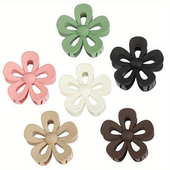 8pcs Flower Hair Claw Clip Solid Nonslip Bun Holder Sweet Hair Claw