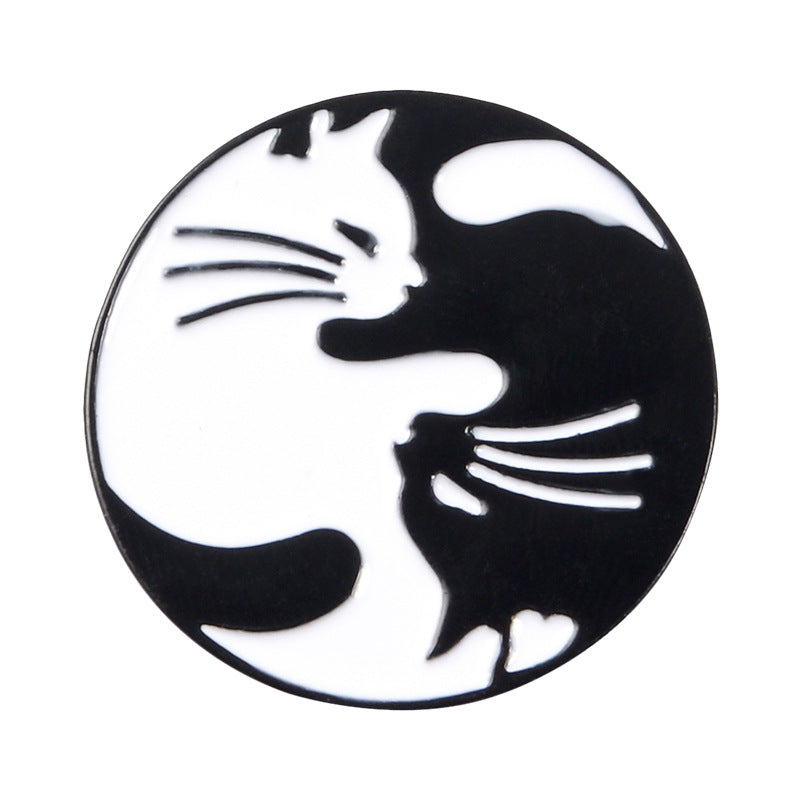 Cute Cat Hugging Brooch Cowboy Bag Accessory