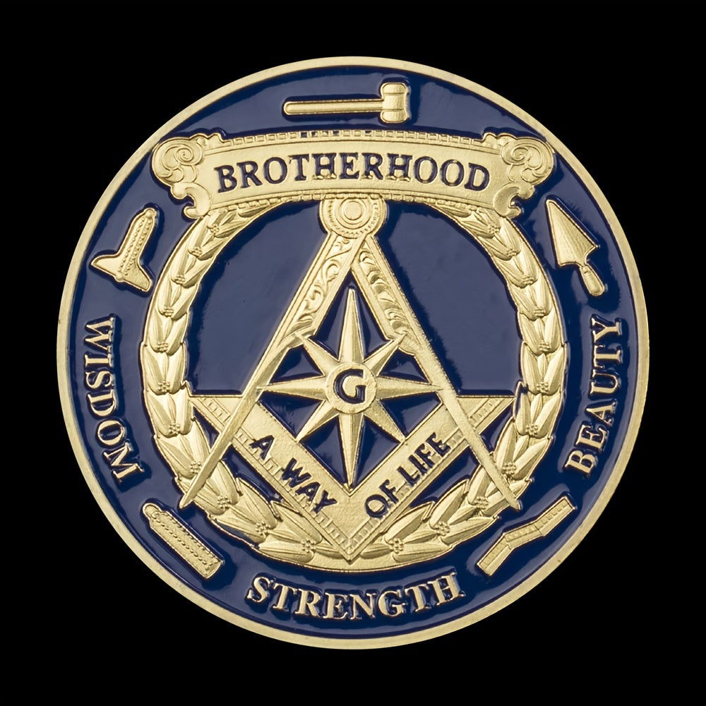 Ancient Bronze Coin Souvenir Masonic Brotherhood Collectible Gift