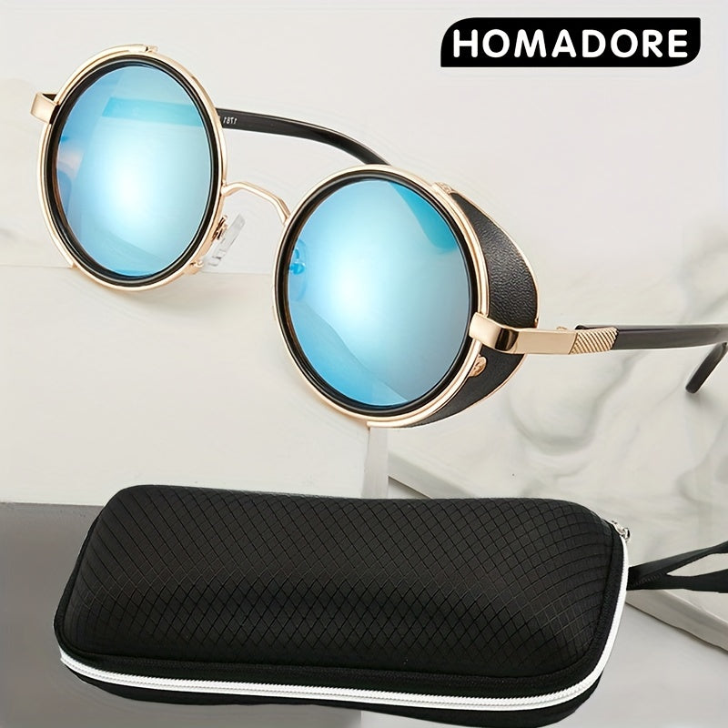 Homadore Steampunk Style Polarized Sunglasses Round Metal Frame